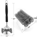 Stainless steel BBQ Grill Brush and Scraper Best BBQ Brush for Grill 3 in 1 Bristles Grill Cleaning Brush